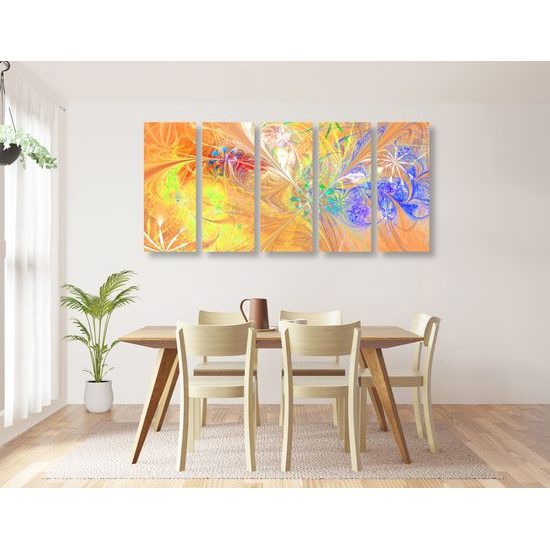 5-dielny obraz abstraktné farby