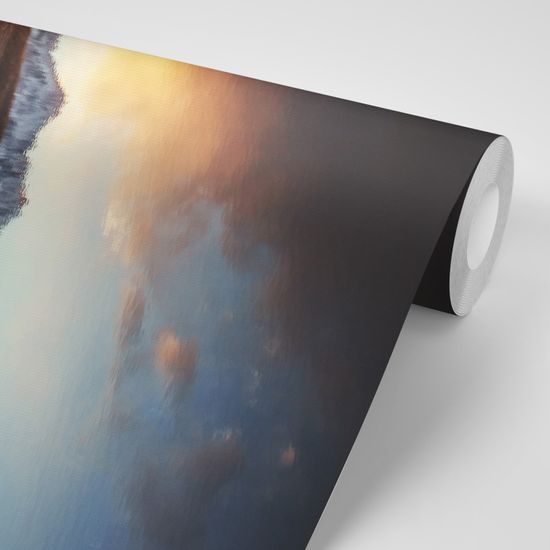 Samolepiaca fototapeta odraz západu slnka v horskom jazere