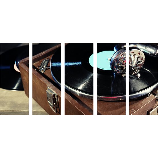 5-dielny obraz krása vinylovej platne