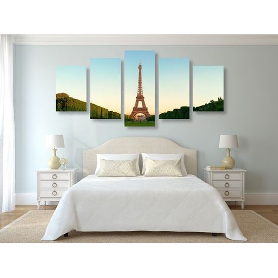 5-dielny obraz majestátnosť Eiffelovej veže