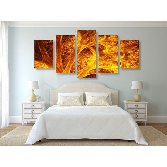5-dielny obraz ohnivý strom