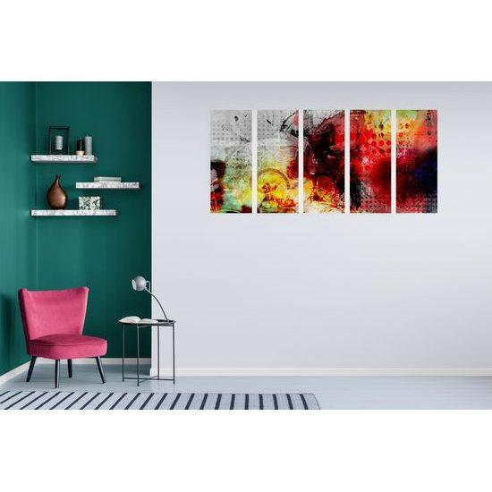 5-dielny obraz moderná abstrakcia