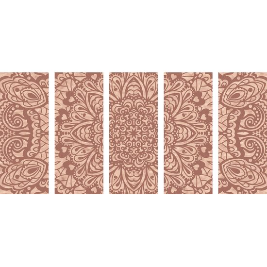 5-dielny obraz nádherná vzorovaná Mandala