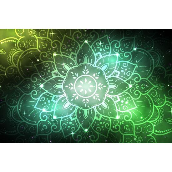 Obraz Mandala s vesmírnym pozadím v zelenom prevedení
