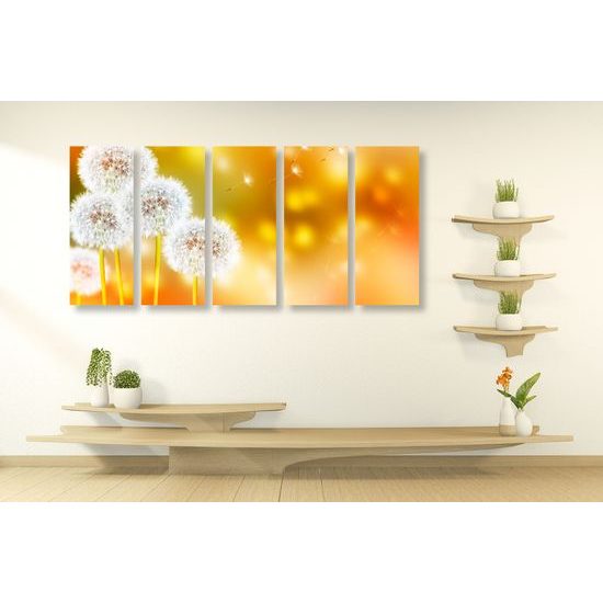 5-dielny obraz rozkvitnutá púpava
