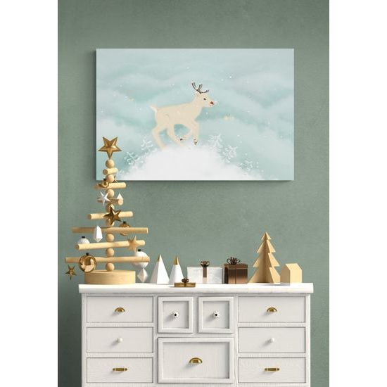 Obraz roztomilý sobík s červeným nosom