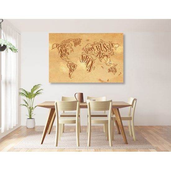 Obraz abstraktná mapa celého sveta vo vintage prevedení