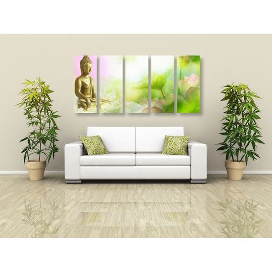 5-dielny obraz splinutie Budhu s prírodou
