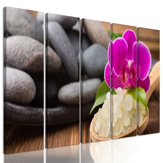 5-dielny obraz wellness zátišie s morskou soľou