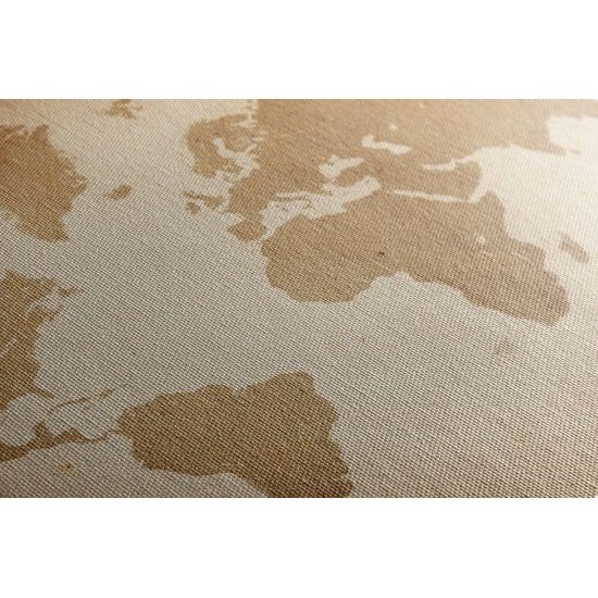 Obraz mapa sveta v sépiovom prevedení
