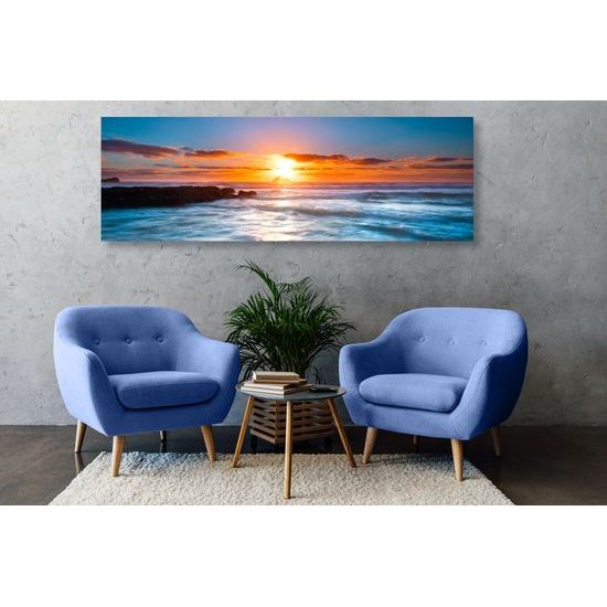 Obraz nezabudnuteľný západ slnka pri mori
