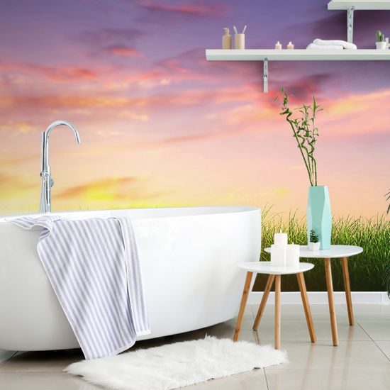 Samolepiaca tapeta lúče slnka nad lúkou