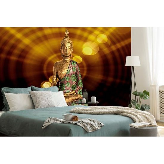 Samolepiaca tapeta socha Budhu na žiarivom pozadí