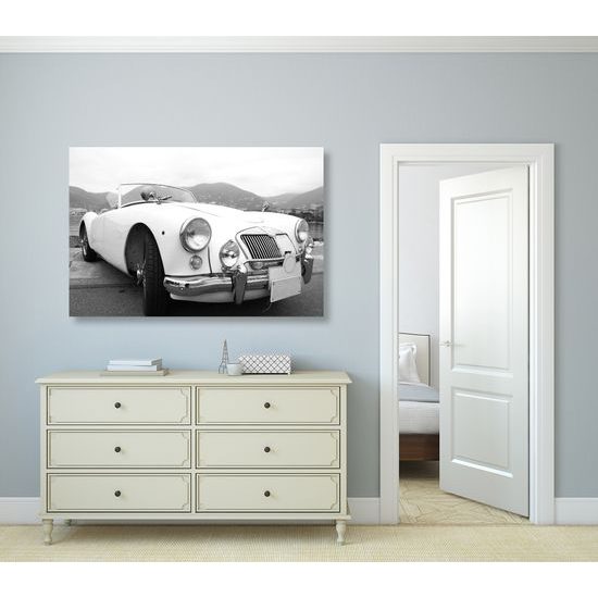 Obraz klasický veterán v čiernobielom prevedení