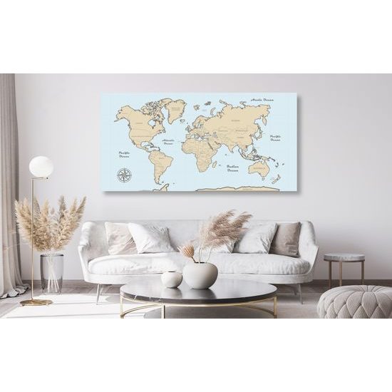 Obraz na korku jemná mapa na modrom pozadí