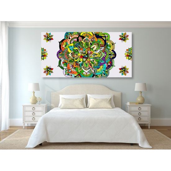 Obraz zelená vintage Mandala
