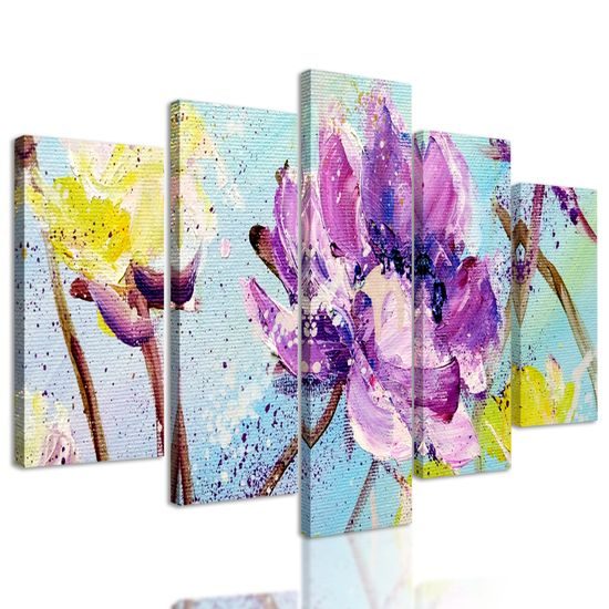 Obraz nádherná maľovaná abstrakcia kvetu pestrofarebnom prevedení