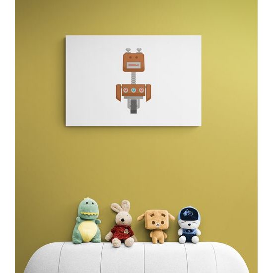 Obraz kamarát robot v hnedej farbe