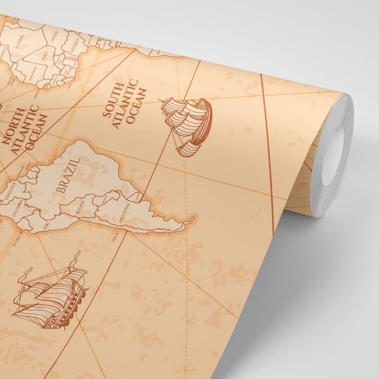 Tapeta mapa sveta so starými obchodnými cestami