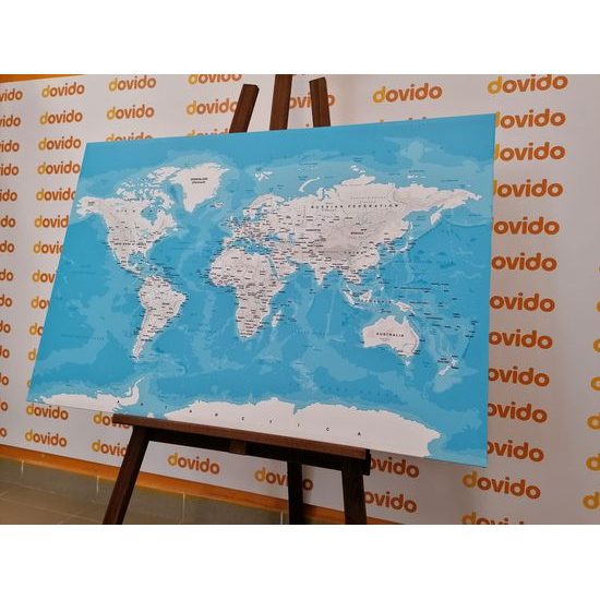 Obraz bielo-modrá mapa sveta