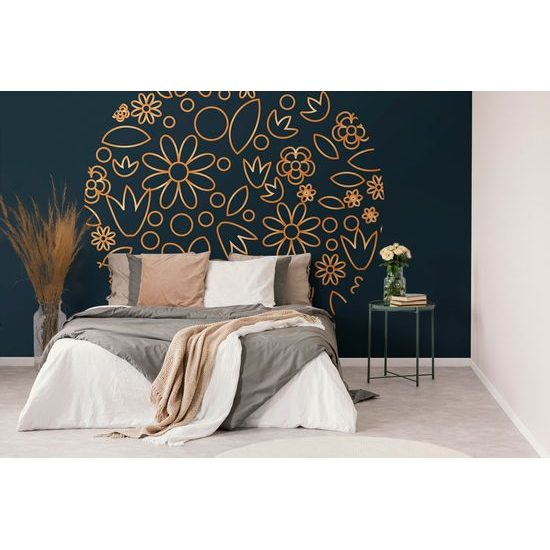 Tapeta folklórny motív na čiernom pozadí