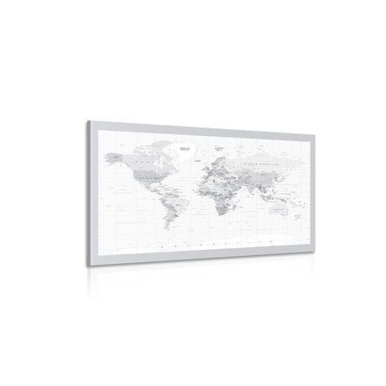 Obraz školská mapa v čiernobielom prevedení