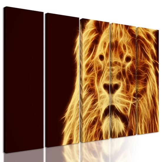 5-dielny obraz umelecká abstrakcia Leva