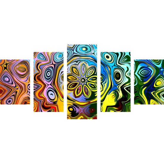 5-dielny obraz abstraktná halucinácia