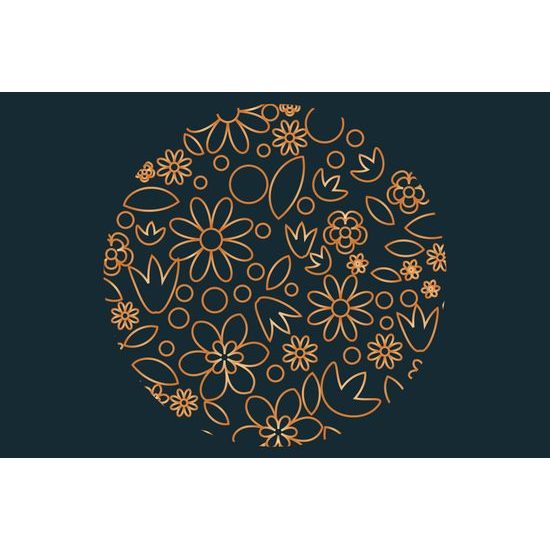 Tapeta folklórny motív na čiernom pozadí