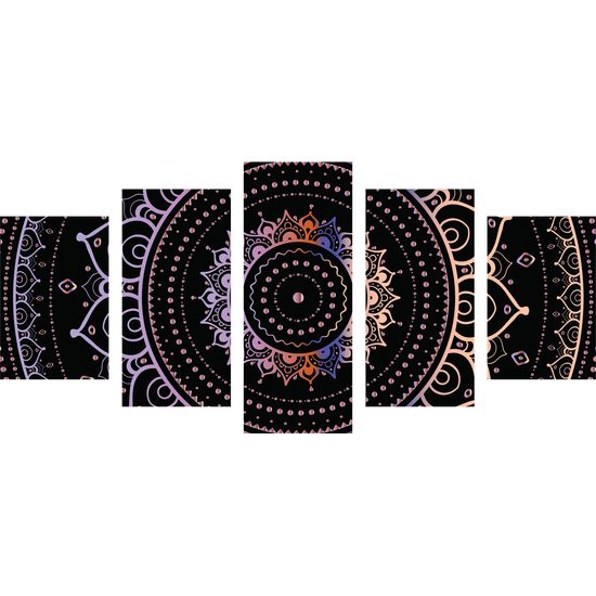 5-dielny obraz magická Mandala