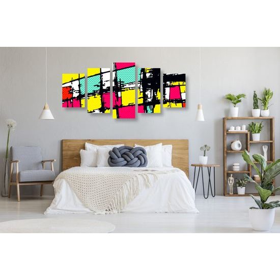 5-dielny obraz jedinečný pop-art