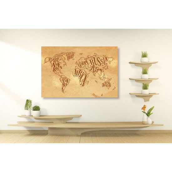 Obraz abstraktná mapa celého sveta vo vintage prevedení