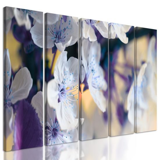 5-dielny obraz nádherné kvety čerešne