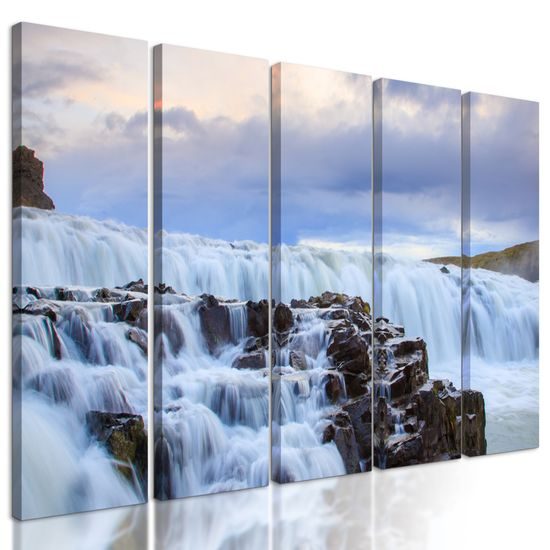 5-dielny obraz krásne vodopády na Islande