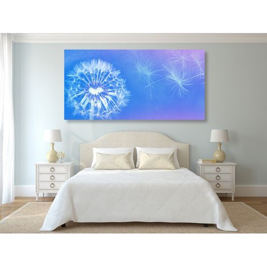 Obraz púpava v modro bielych farbách