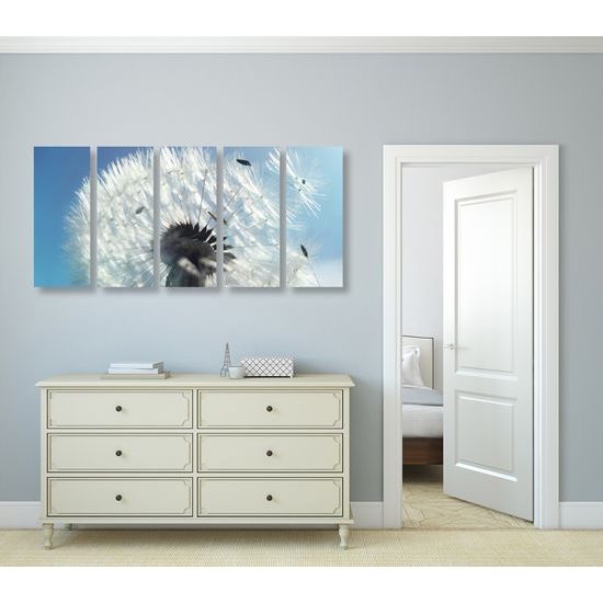 5-dielny obraz púpava v rozkvete