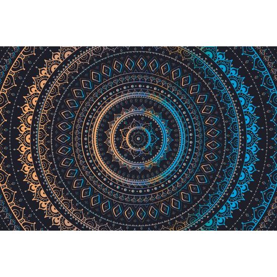 Tapeta krásna modro zlatá Mandala