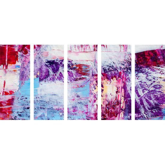 5-dielny obraz fialové abstraktné umenie