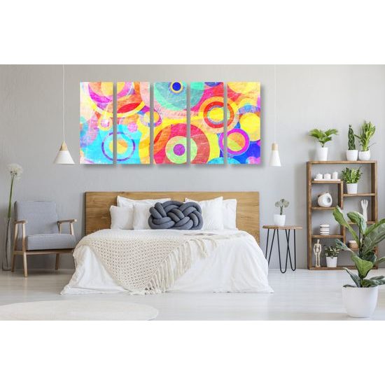 5-dielny obraz farebné kruhy