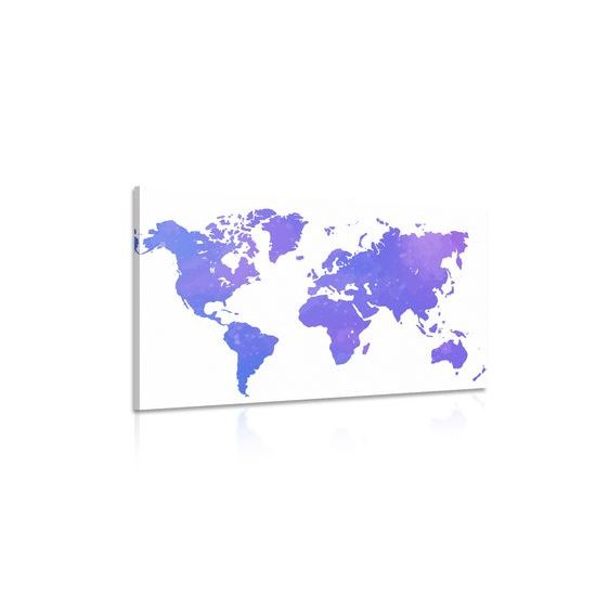 Obraz zaujímavá mapa sveta v fialovom prevedení