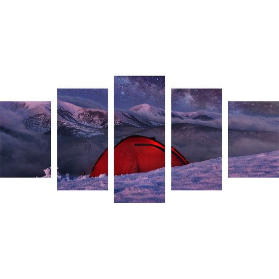 5-dielny obraz stan v zasneženej krajine