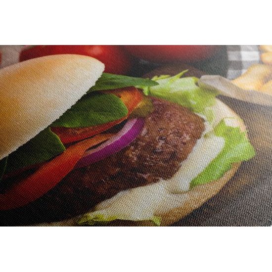 Obraz štavnatý hamburger