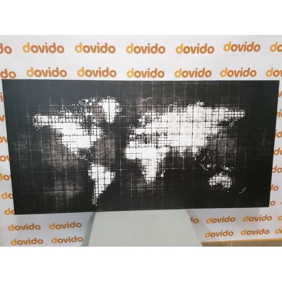 Obraz futuristická mapa sveta v čiernobielom prevedení