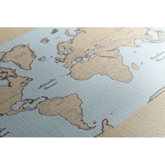 Obraz jemná mapa na modrom pozadí