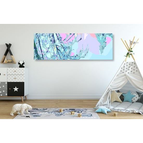 Obraz zasnežené vrcholce stromov