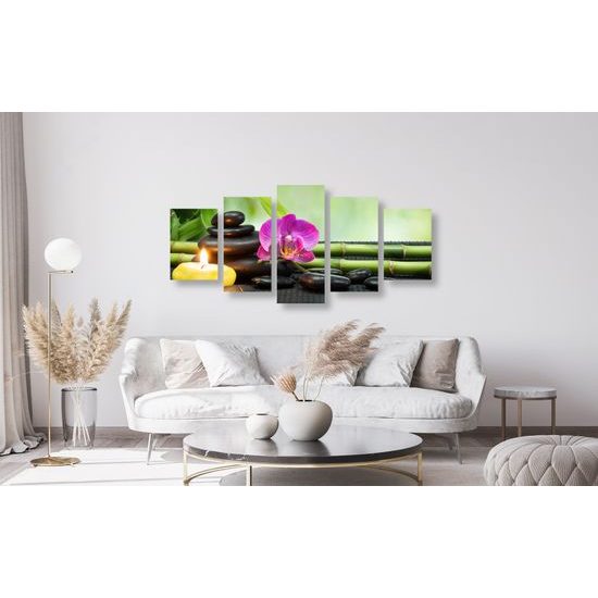 5-dielny obraz záhrada Feng Shui