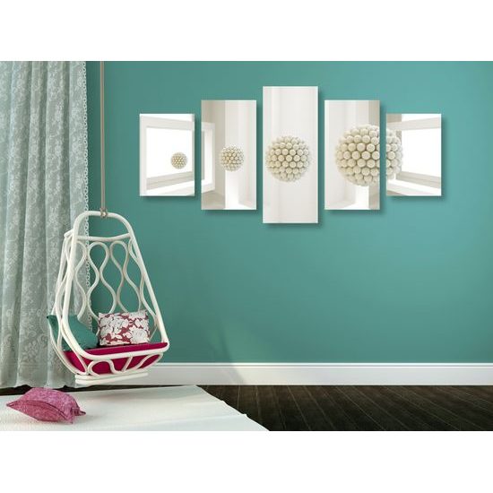 5-dielny obraz grafické zobrazenie guličiek