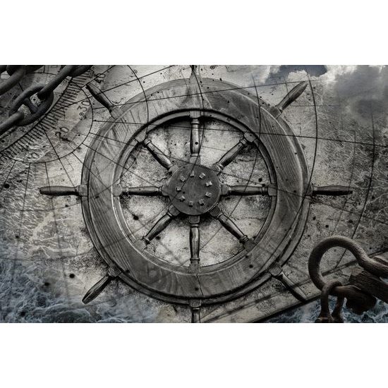 Obraz umelecké prevedenie lodného kormidla