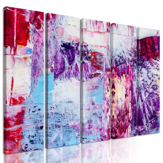 5-dielny obraz fialové abstraktné umenie