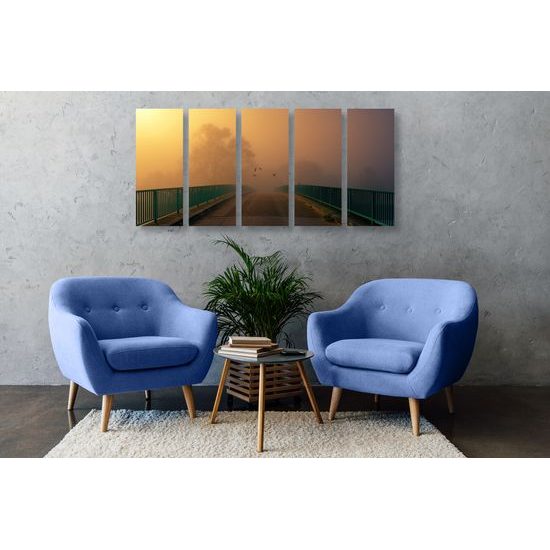 5-dielny obraz most zahalený hmlou